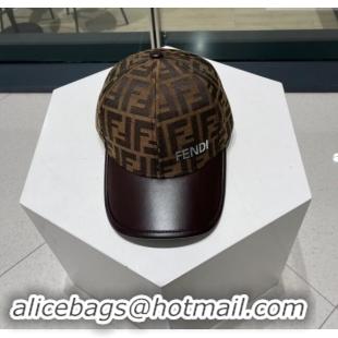 Buy Classic Fendi FF Baseball Hat F83035 Brown 2023