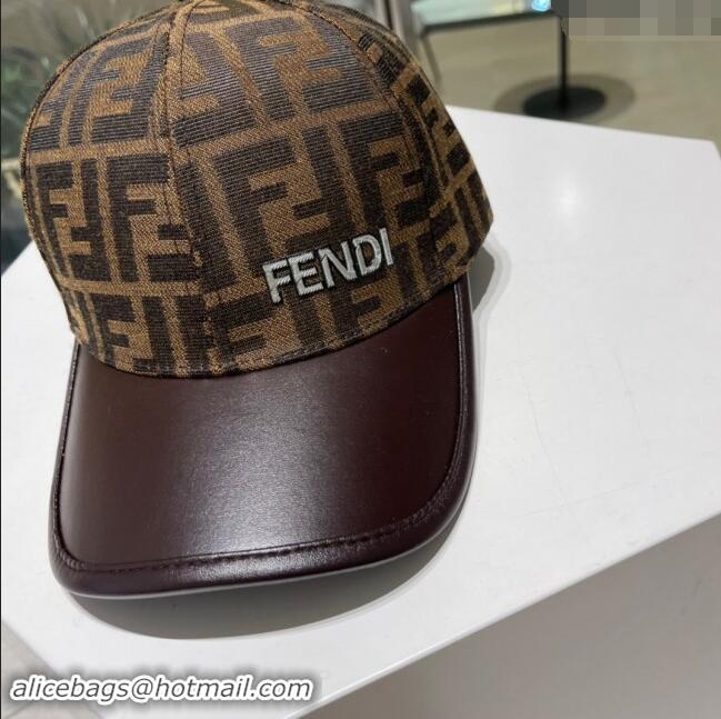 Buy Classic Fendi FF Baseball Hat F83035 Brown 2023