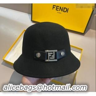 New Release Creation Fendi Wool FF Charm Bucket Hat F8041 Black 2023