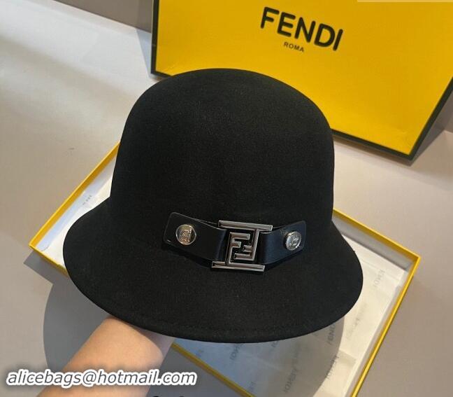 New Release Creation Fendi Wool FF Charm Bucket Hat F8041 Black 2023