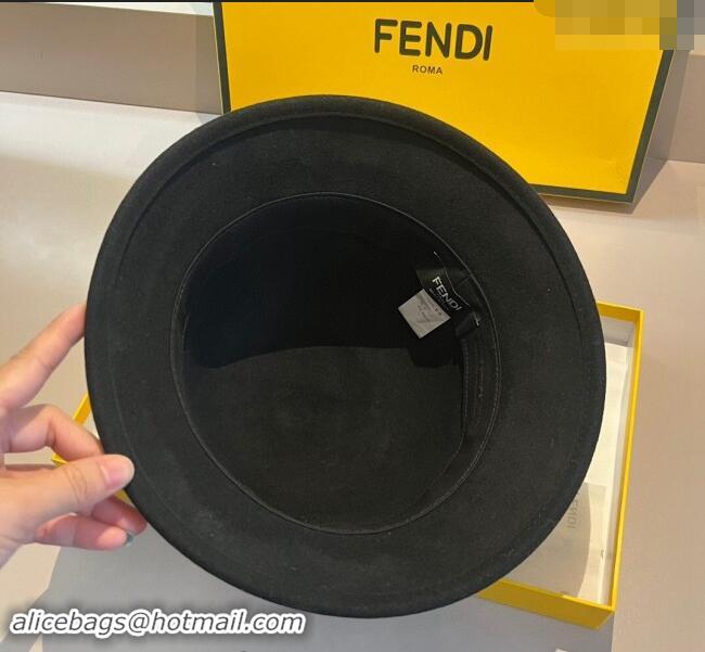 New Release Creation Fendi Wool FF Charm Bucket Hat F8041 Black 2023