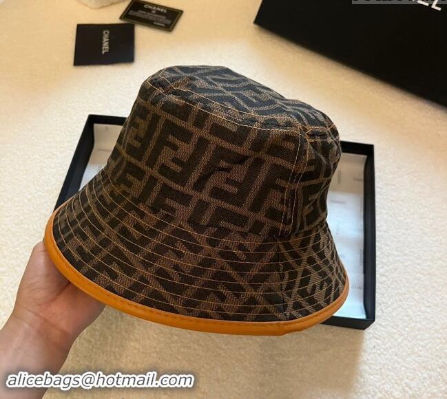 New Design Fendi FF Bucket Hat 1108 Orange 2023