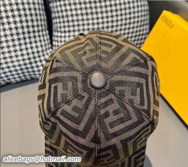 Fashion Cheapest Fendi FF Baseball hat 1206 Brown 2023