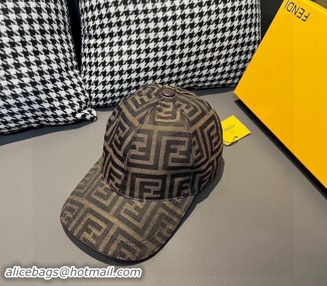 Fashion Cheapest Fendi FF Baseball hat 1206 Brown 2023