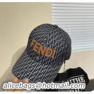 Top Quality Fendi FF Canvas Baseball Hat 0131 Grey 2024