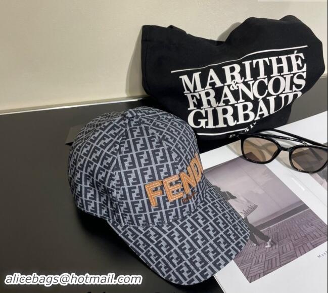 Top Quality Fendi FF Canvas Baseball Hat 0131 Grey 2024