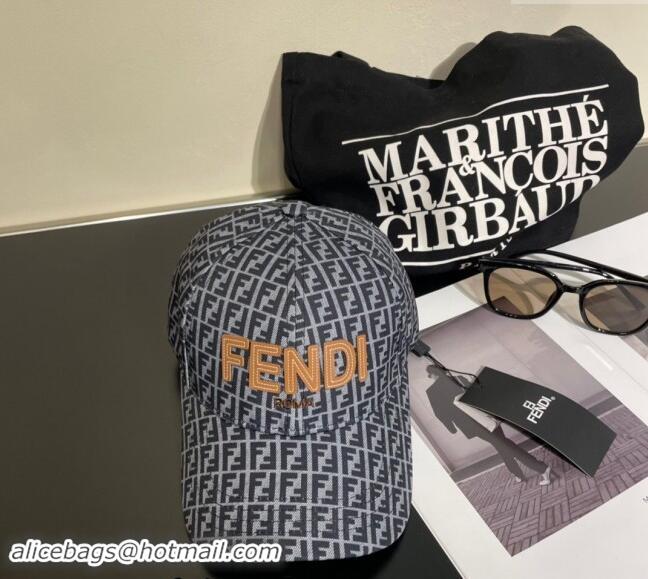 Top Quality Fendi FF Canvas Baseball Hat 0131 Grey 2024