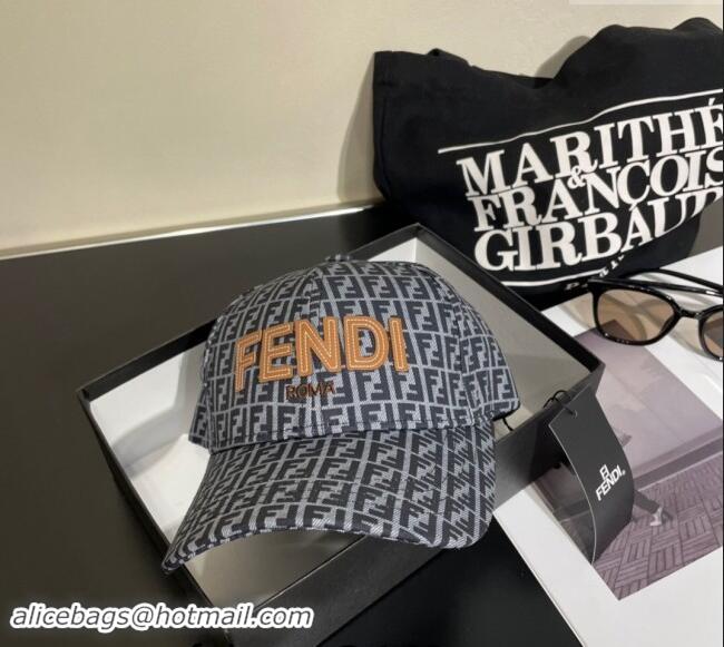 Top Quality Fendi FF Canvas Baseball Hat 0131 Grey 2024