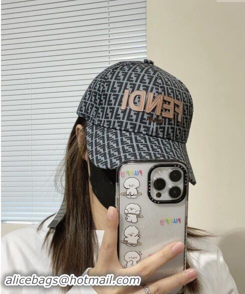 Top Quality Fendi FF Canvas Baseball Hat 0131 Grey 2024