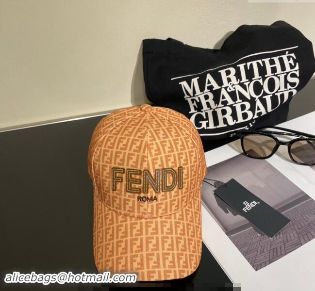 Top Grade Fendi FF Canvas Baseball Hat 0131 Yellow 2024