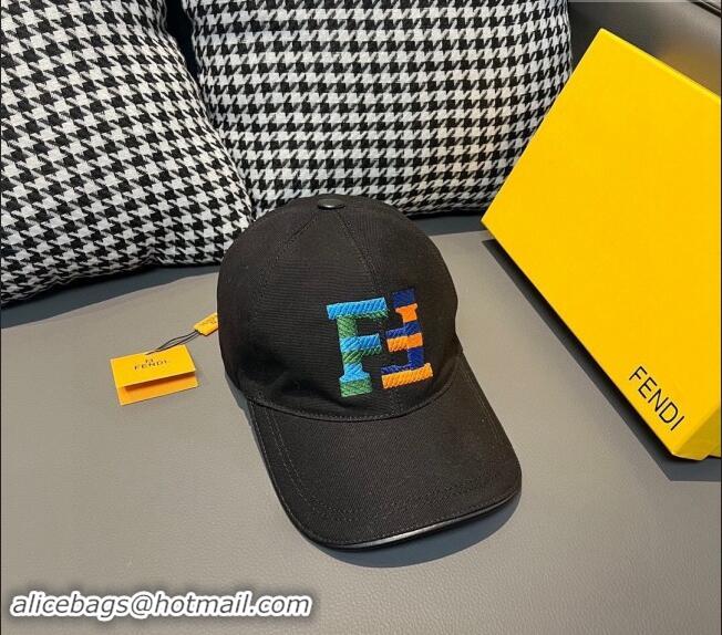 Good Taste Fendi FF Denim Baseball Hat 0301 Black 2024