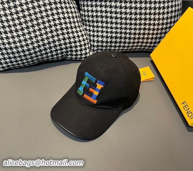 Good Taste Fendi FF Denim Baseball Hat 0301 Black 2024