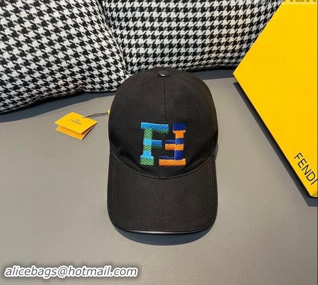 Good Taste Fendi FF Denim Baseball Hat 0301 Black 2024