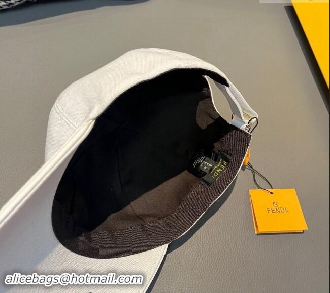 Best Quality Fendi FF Denim Baseball Hat F0301 White 2024