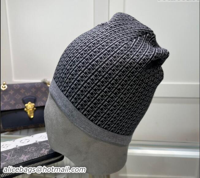 Top Grade Fendi FF Knit Hat FE082301 Grey 2024