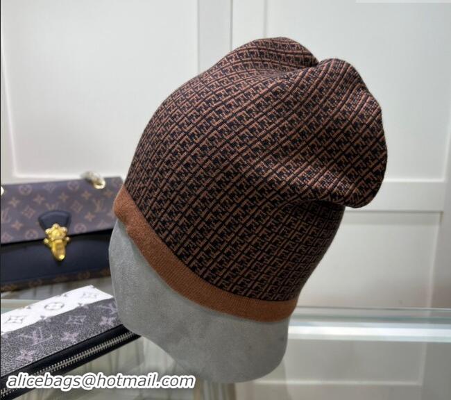 Grade Quality Fendi FF Knit Hat FE082301 Brown 2024