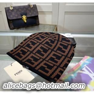 Luxury Discount Fendi Knit Hat FE082303 Brown 2024