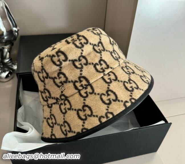 Good Looking Gucci GG Fleece Fabric Bucket Hat 0913 Beige 2024