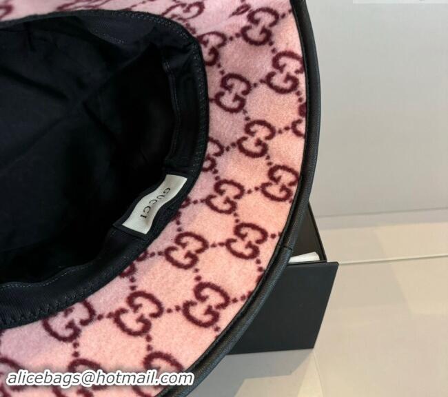 Best Price Gucci GG Fleece Fabric Bucket Hat 0913 Pink 2024