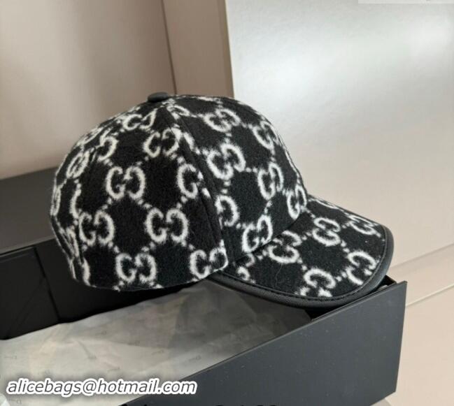 Original Cheap Gucci GG Fleece Fabric Baseball Hat 0913 Black 2024