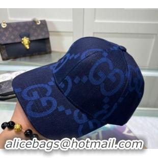 Market Sells Gucci Maxi GG Denim Baseball Hat GG091302 Deep Blue 2024