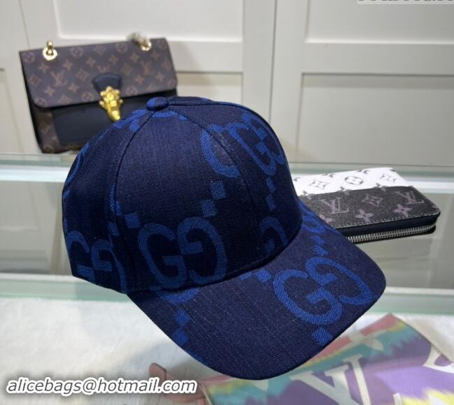 Market Sells Gucci Maxi GG Denim Baseball Hat GG091302 Deep Blue 2024