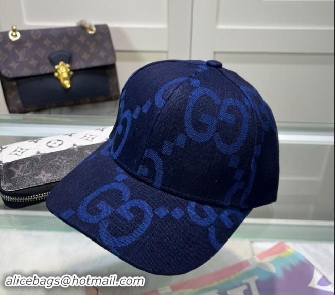 Market Sells Gucci Maxi GG Denim Baseball Hat GG091302 Deep Blue 2024