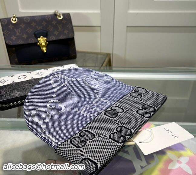 Top Grade Gucci Knit Hat with Maxi GG 1019022 Blue 2024