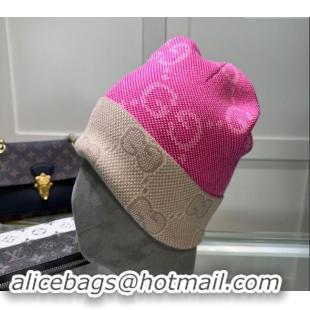 Market Sells Gucci Knit Hat with Maxi GG 1019022 Pink 2024