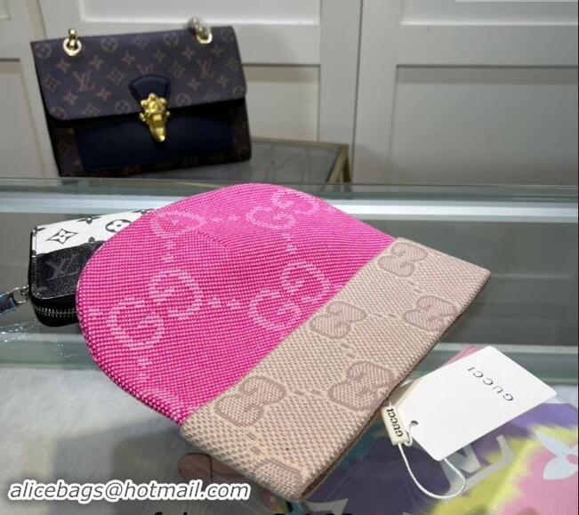 Market Sells Gucci Knit Hat with Maxi GG 1019022 Pink 2024