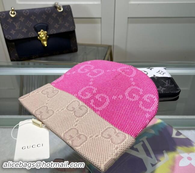 Market Sells Gucci Knit Hat with Maxi GG 1019022 Pink 2024