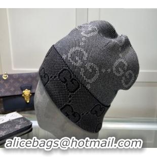 Grade Quality Gucci Knit Hat with Maxi GG 1019022 Dark Grey 2024