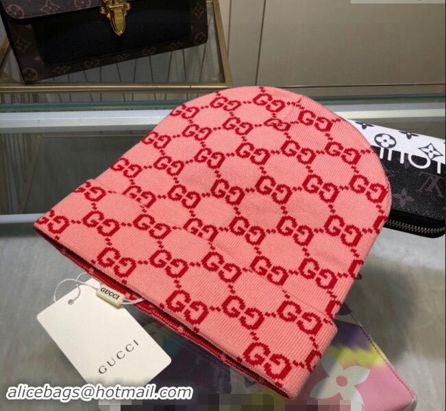 Best Grade Gucci GG Knit Hat 1019023 Pink 2024