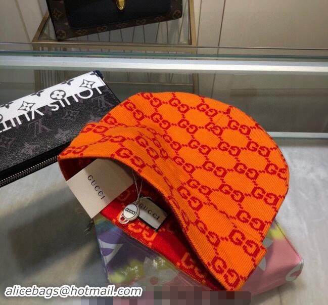 Fashion Discount Gucci GG Knit Hat 1019023 Orange 2024