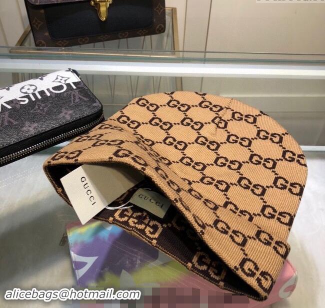 Best Price Gucci GG Knit Hat 1019023 Light Brown 2024