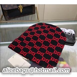 Well Crafted Gucci GG Knit Hat 1019023 Black/Red 2024