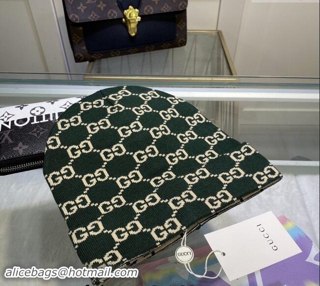 Popular Style Gucci GG Knit Hat 1019023 Green 2024