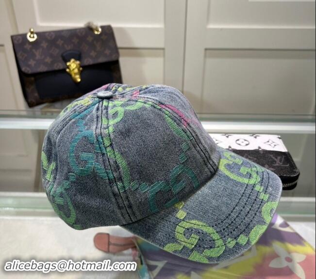 Well Crafted Gucci Denim Baseball Hat with Colored GG 1019028 Blue 2024