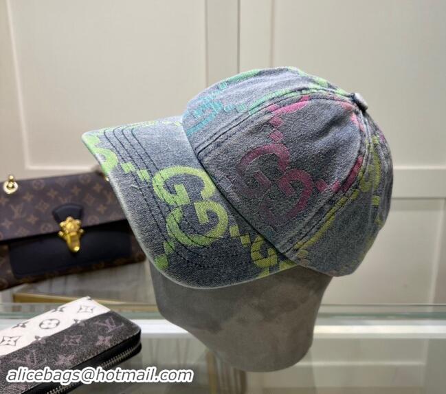 Well Crafted Gucci Denim Baseball Hat with Colored GG 1019028 Blue 2024