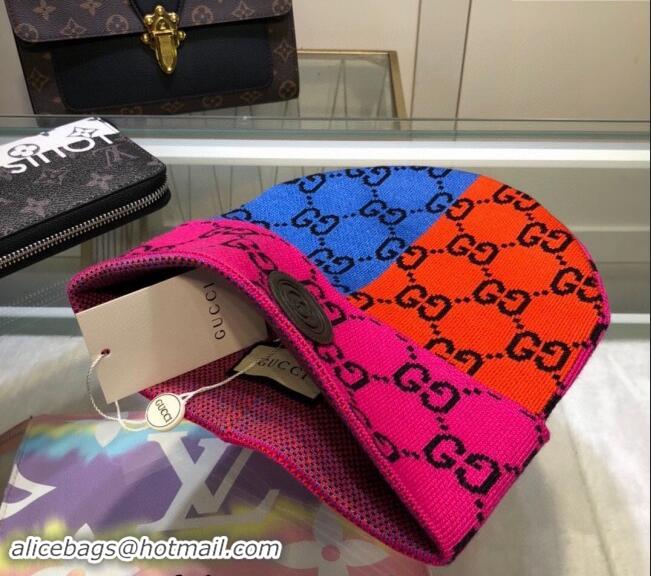 Low Cost Gucci Colored Knit Hat 1019029 Pink/Orange/Blue 2024