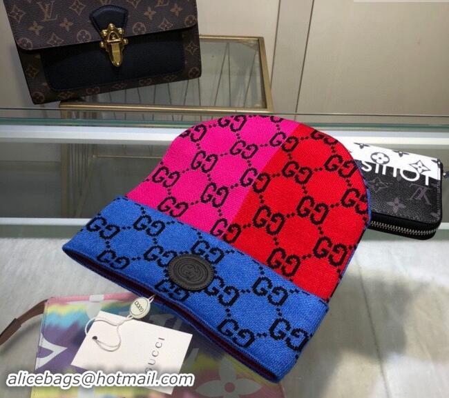 Fashion Discount Gucci Colored Knit Hat 1019029 Pink/Orange/Blue 2024