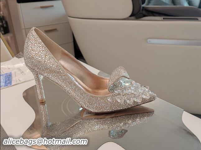 Perfect Jimmy Choo Strass Slipper Pumps 8.5cm Gold 606072