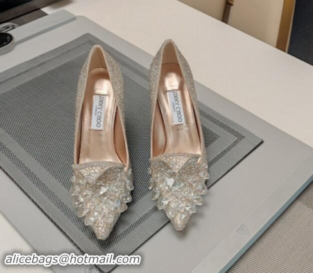 Perfect Jimmy Choo Strass Slipper Pumps 8.5cm Gold 606072