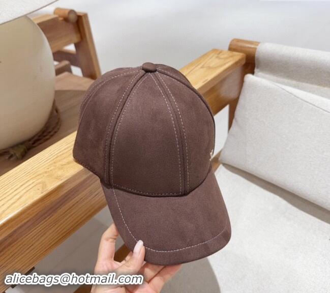 Cheapest Chanel Suede Baseball Hat 0301 Brown 2024