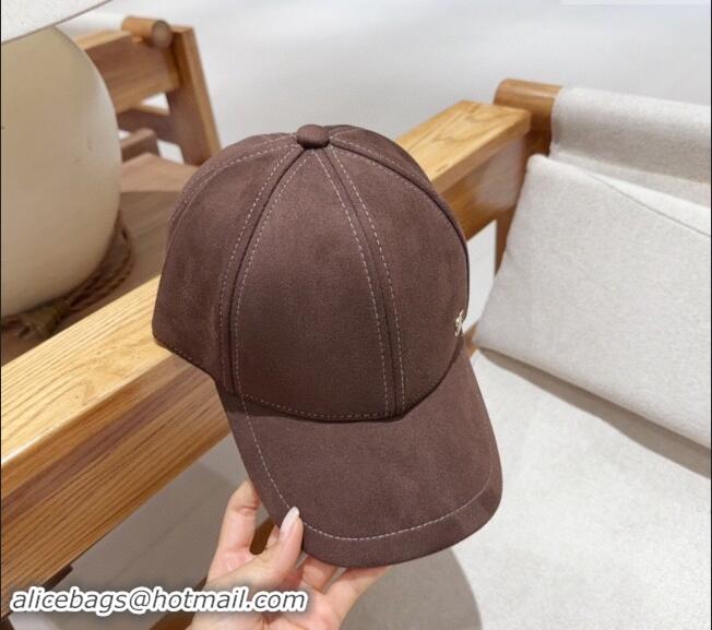 Cheapest Chanel Suede Baseball Hat 0301 Brown 2024