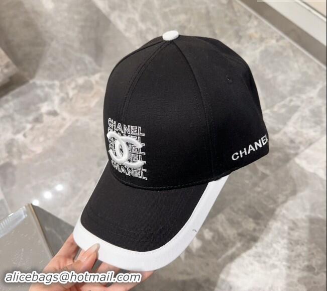 Buy Discount Chanel Canvas Baseball Hat 0301 Black/White 2024