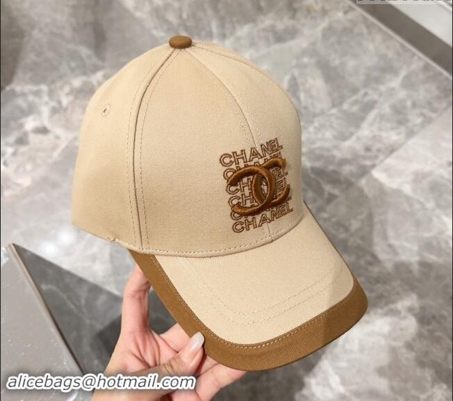 Top Quality Chanel Canvas Baseball Hat 0301 Beige/Brown 2024