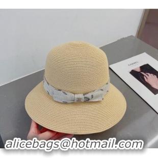 Market Sells Chanel Straw Bucket Hat with Canvas 0302 Band Beige 2024