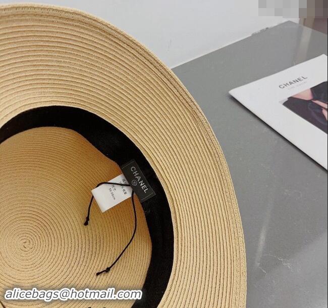 Market Sells Chanel Straw Bucket Hat with Canvas 0302 Band Beige 2024