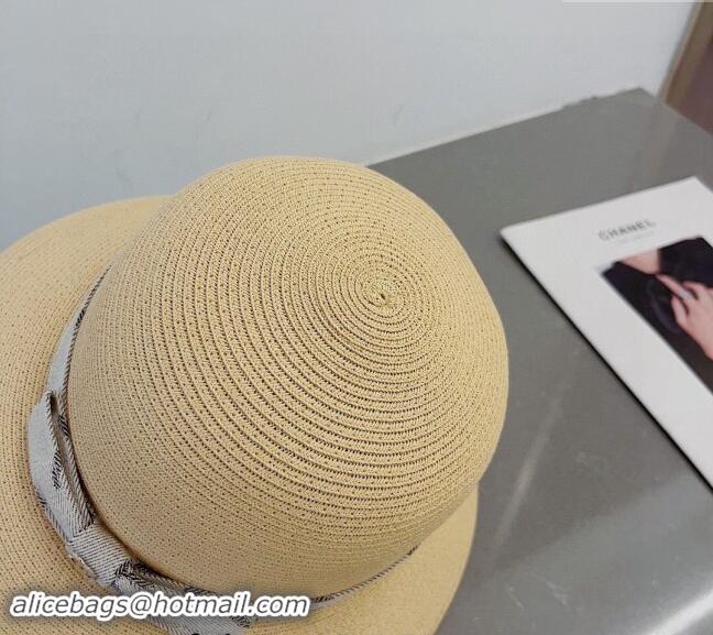 Market Sells Chanel Straw Bucket Hat with Canvas 0302 Band Beige 2024